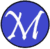 favicon blue circle with a white m inside a black frame