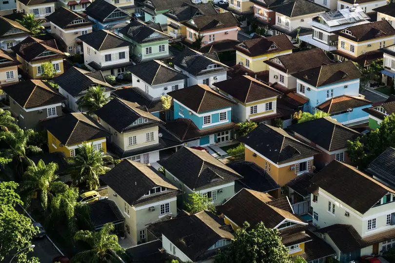 an aerial view of a subdivision