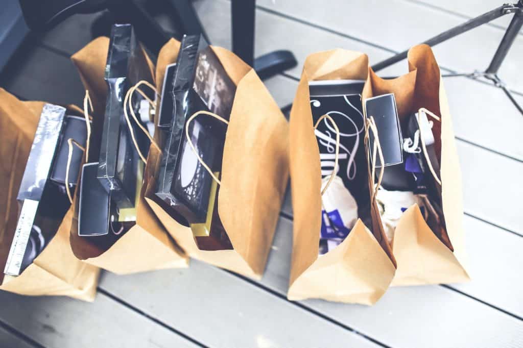 brown shopping bags